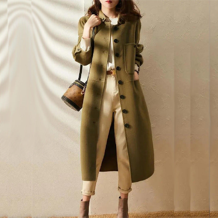 Maria | Women's Elegant Button-Front A-Line Coat for Winter
