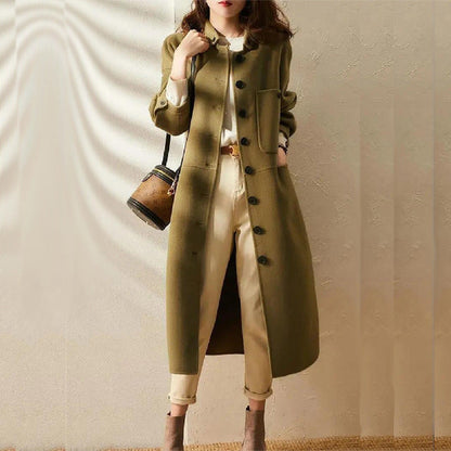 Maria | Women's Elegant Button-Front A-Line Coat for Winter