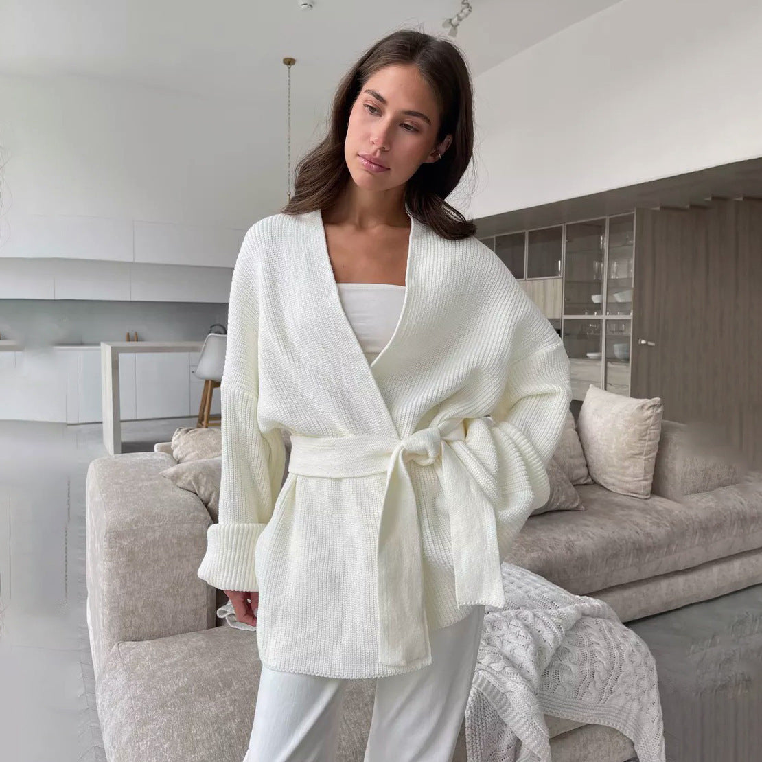 Samantha | Women's Ribbed Knit Wrap Jumper for Winter