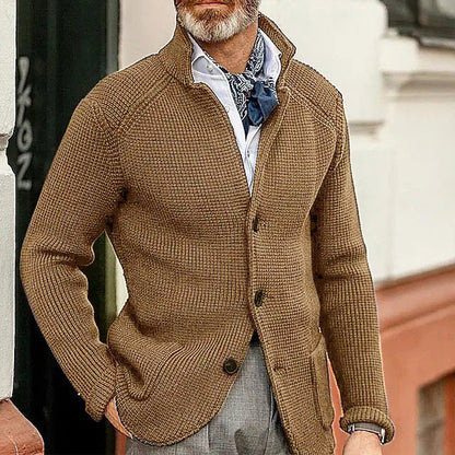 Elliot | Men's Stand-Collar Knit Cardigan for Winter