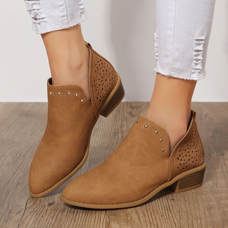 Quintessa | Women's Stylish Perforated Ankle Boots