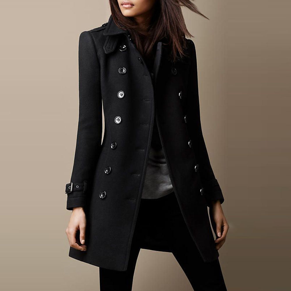 Janice | Women's Elegant Double-Breasted Mid-Length Coat for Winter