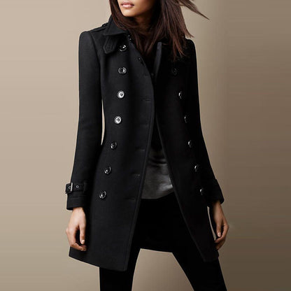Janice | Women's Elegant Double-Breasted Mid-Length Coat for Winter
