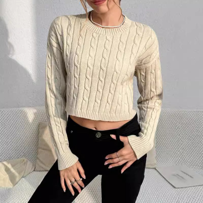 Reese | Women's Cosy Cropped Cable-Knit Jumper for Winter