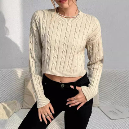 Reese | Women's Cosy Cropped Cable-Knit Jumper for Winter