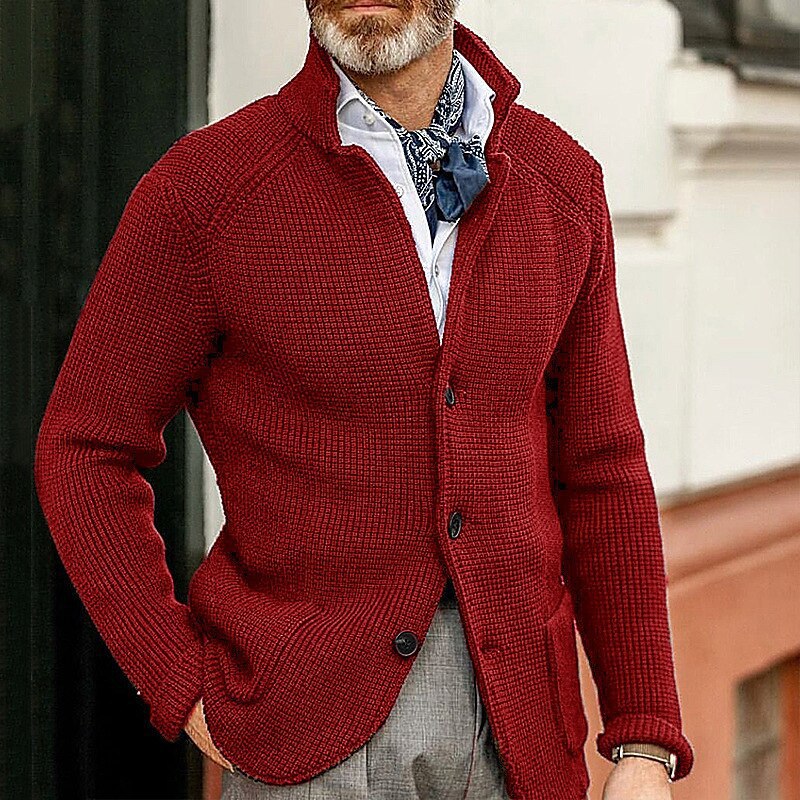 Elliot | Men's Stand-Collar Knit Cardigan for Winter