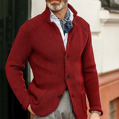 Elliot | Men's Stand-Collar Knit Cardigan for Winter