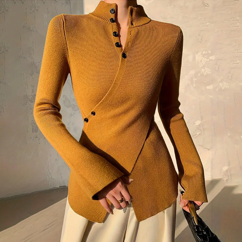 Maya | Women's Cosy Mock-Neck Wrap Jumper for Winter