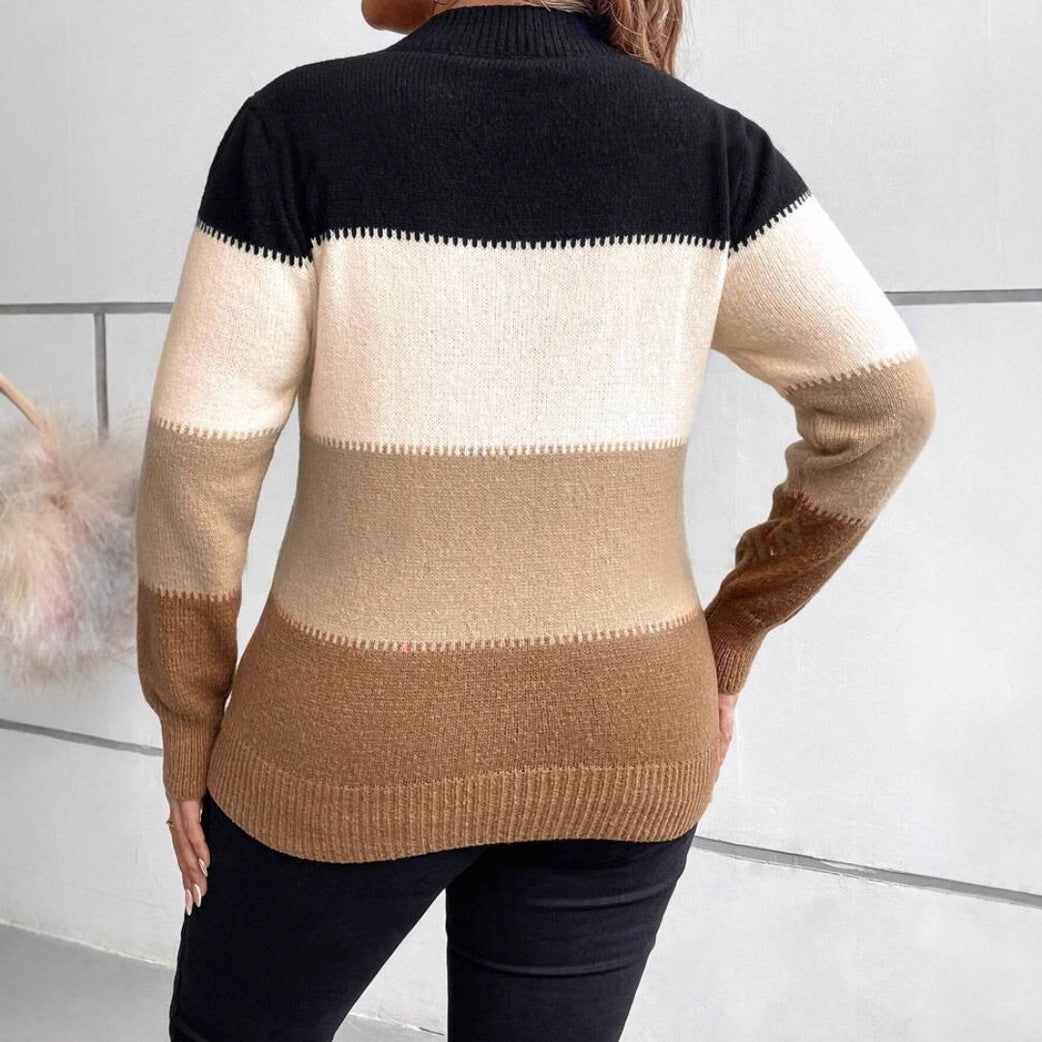 Winnie | Women's Classic Striped Crew Neck Jumper for Winter