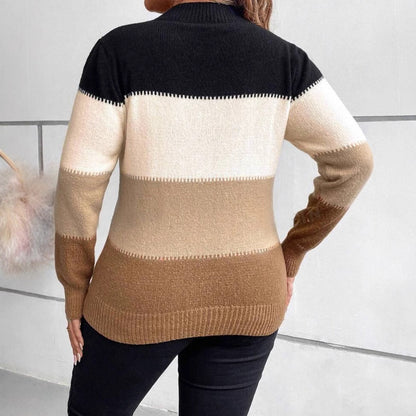 Winnie | Women's Classic Striped Crew Neck Jumper for Winter