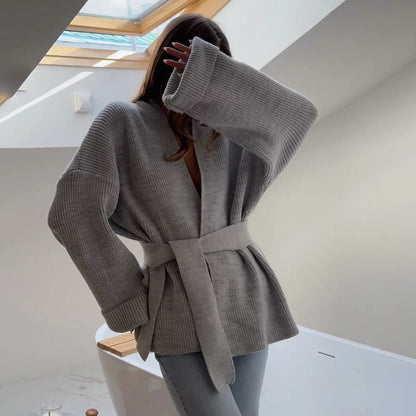 Samantha | Women's Ribbed Knit Wrap Jumper for Winter