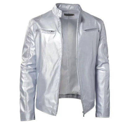 Freddie | Men's Stand Collar PU Leather Jacket