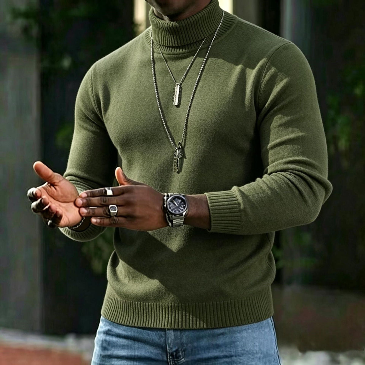 William | Men's Classic Turtleneck Jumper for Winter