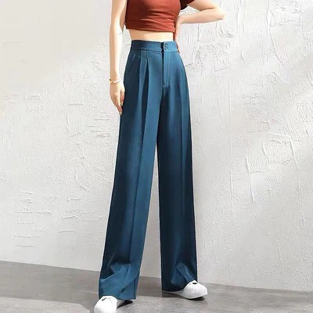 Michelle | Lightweight Breathable High-Waisted Wide-Leg Trousers