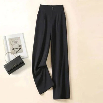 Michelle | Lightweight Breathable High-Waisted Wide-Leg Trousers