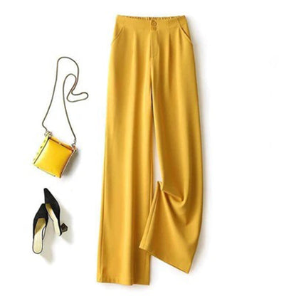 Michelle | Lightweight Breathable High-Waisted Wide-Leg Trousers