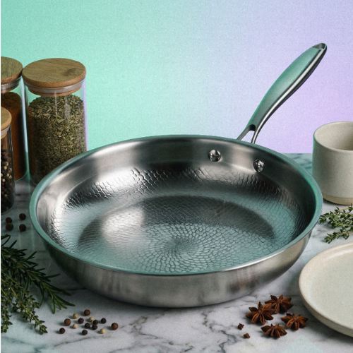 Professional Titanium Frying Pan | 5-Layer Construction for Superior Heat Distribution