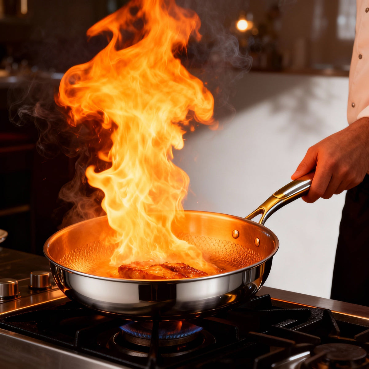 Professional Titanium Frying Pan | 5-Layer Construction for Superior Heat Distribution
