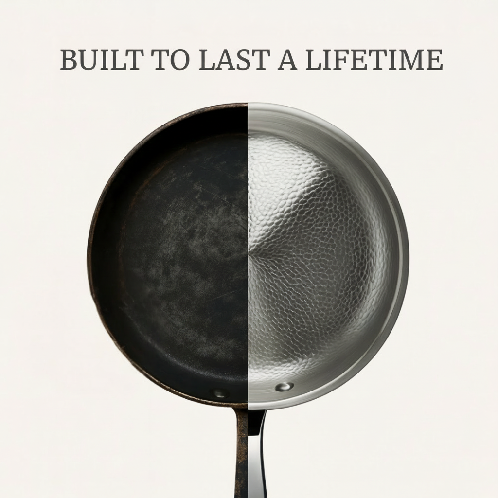Professional Titanium Frying Pan | 5-Layer Construction for Superior Heat Distribution