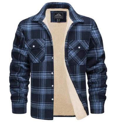 Derrick | Men's Cosy Sherpa-Lined Plaid Shirt Jacket