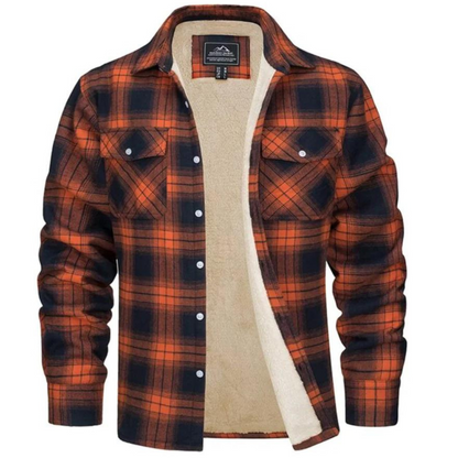 Derrick | Men's Cosy Sherpa-Lined Plaid Shirt Jacket