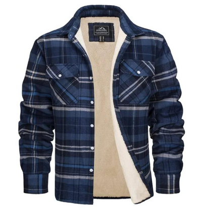 Derrick | Men's Cosy Sherpa-Lined Plaid Shirt Jacket