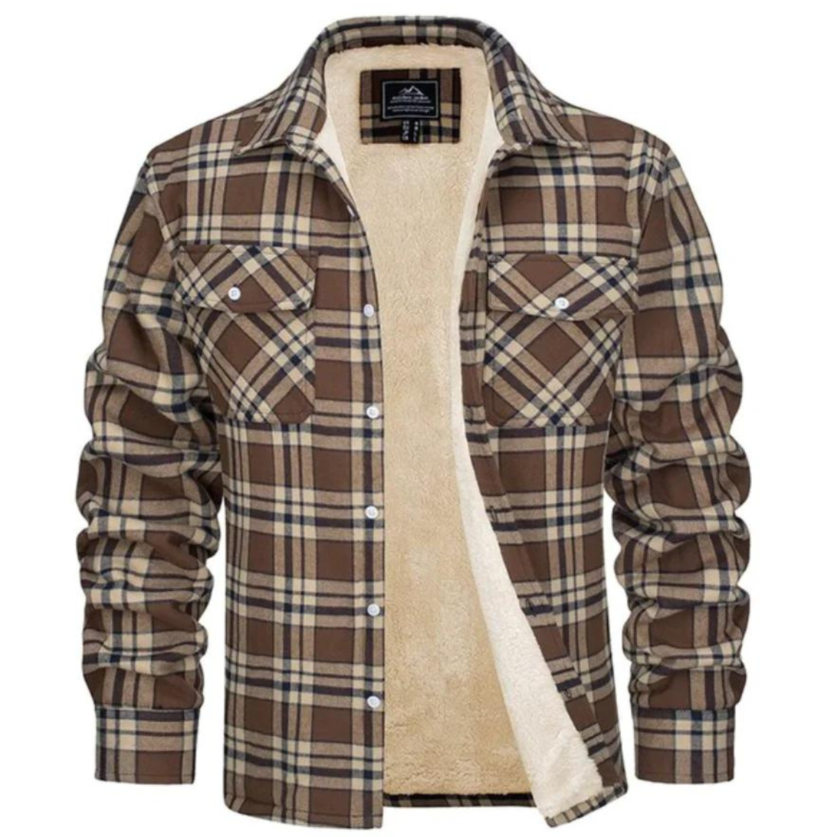 Derrick | Men's Cosy Sherpa-Lined Plaid Shirt Jacket