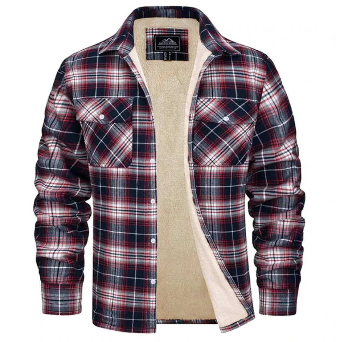 Derrick | Men's Cosy Sherpa-Lined Plaid Shirt Jacket