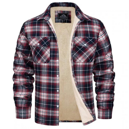 Derrick | Men's Cosy Sherpa-Lined Plaid Shirt Jacket