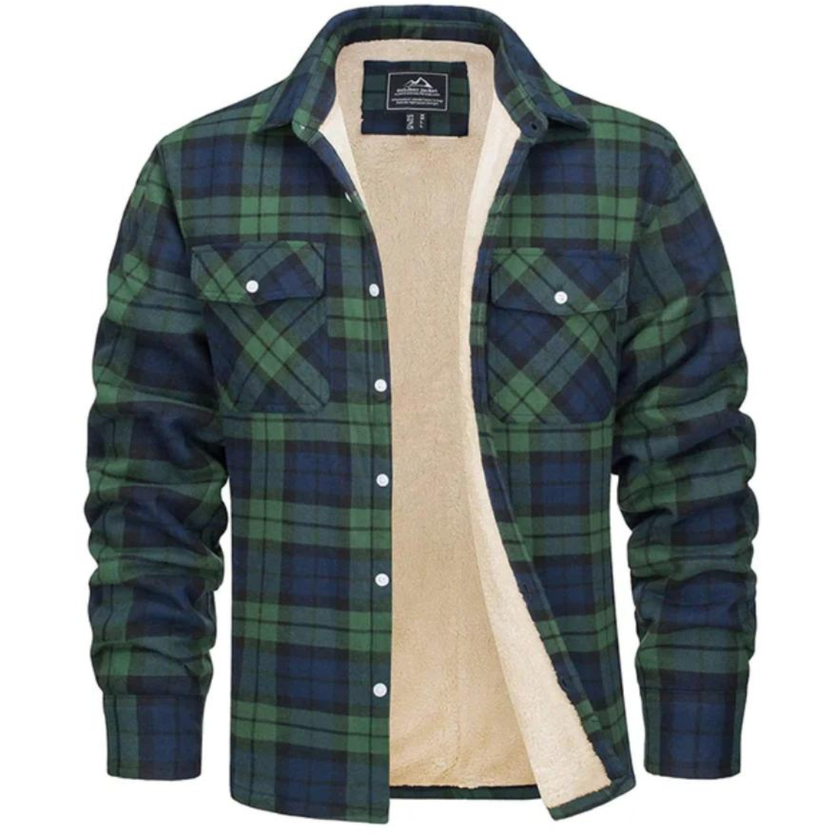 Derrick | Men's Cosy Sherpa-Lined Plaid Shirt Jacket
