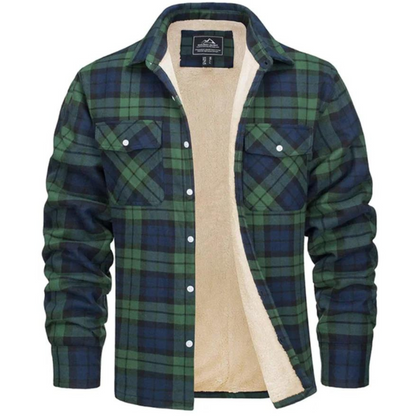 Derrick | Men's Cosy Sherpa-Lined Plaid Shirt Jacket
