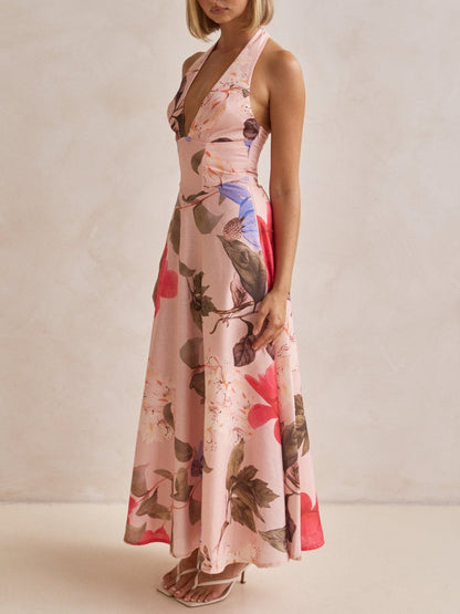 Elegant Plunging V-Neck Maxi Dress