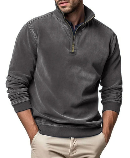 Liam | Men's Raised-Collar Zip Jumper for Winter