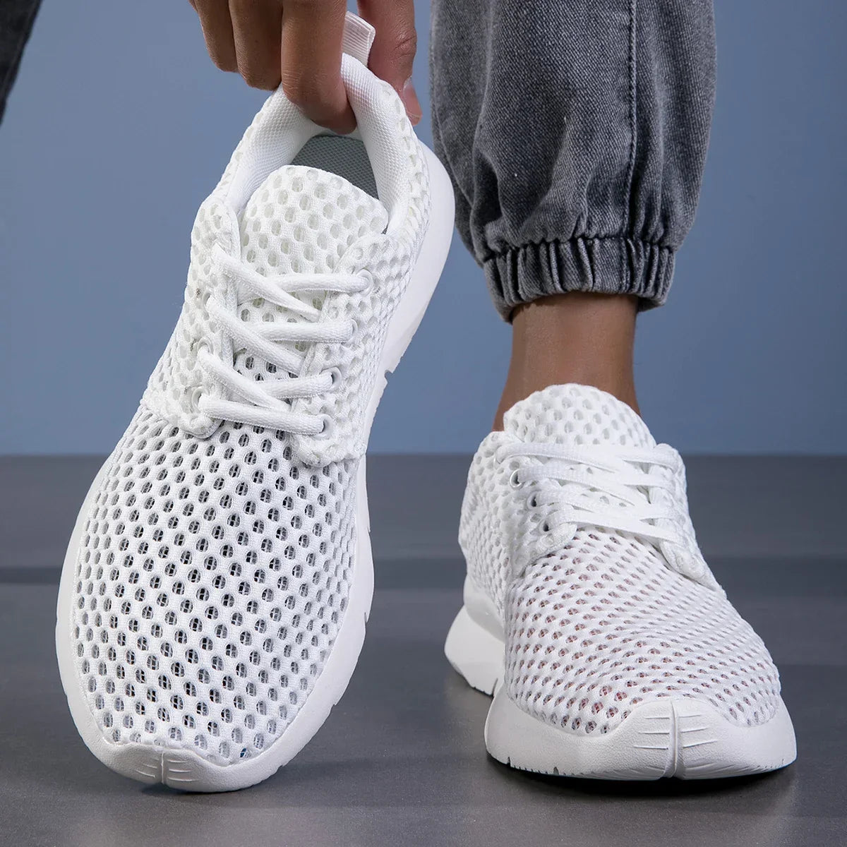 Darcy | Women's Stylish Mesh Lace-Up Trainers