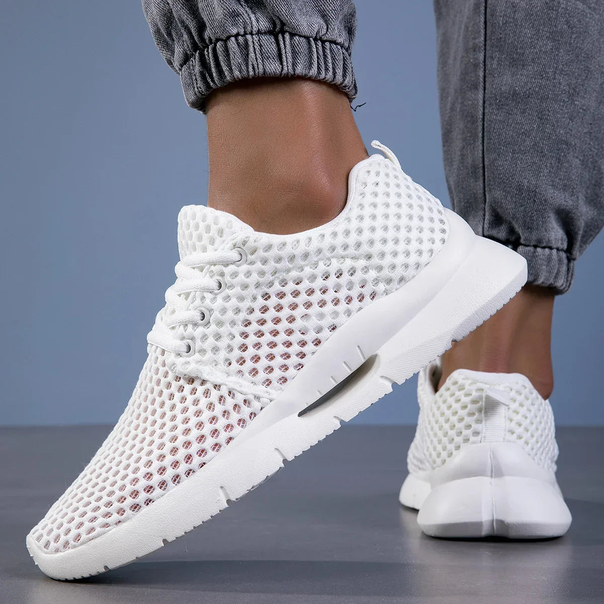 Darcy | Women's Stylish Mesh Lace-Up Trainers
