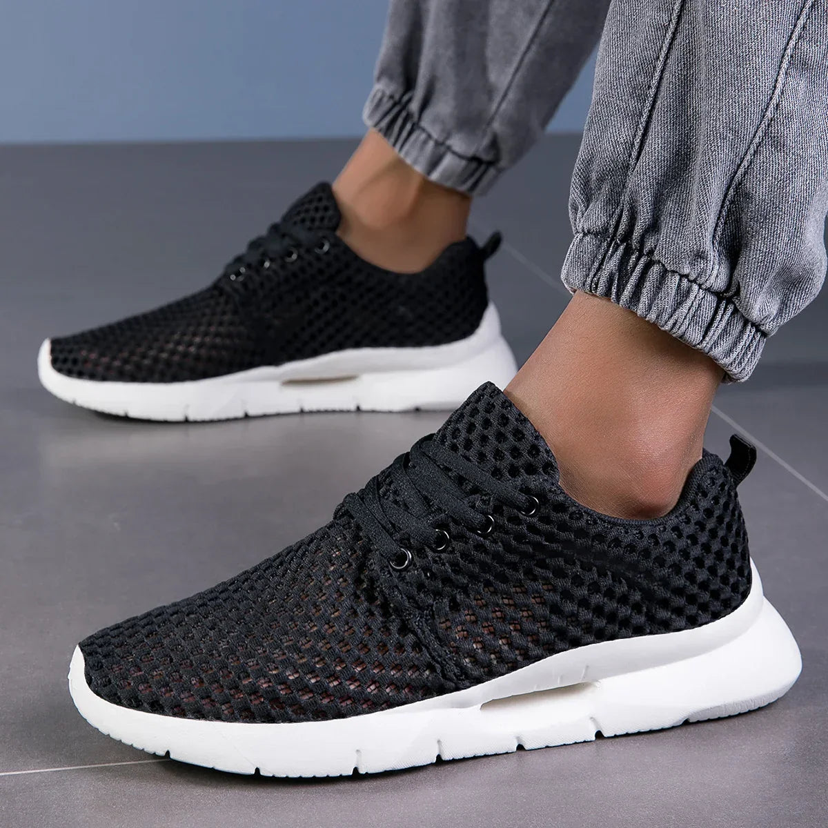 Darcy | Women's Stylish Mesh Lace-Up Trainers