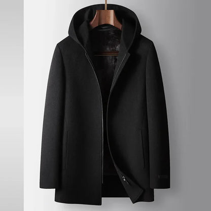 100% Pure Wool Hooded Coat