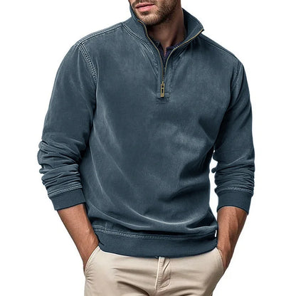 Liam | Men's Raised-Collar Zip Jumper for Winter