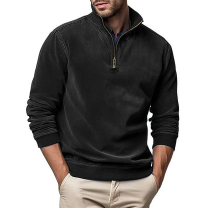 Liam | Men's Raised-Collar Zip Jumper for Winter
