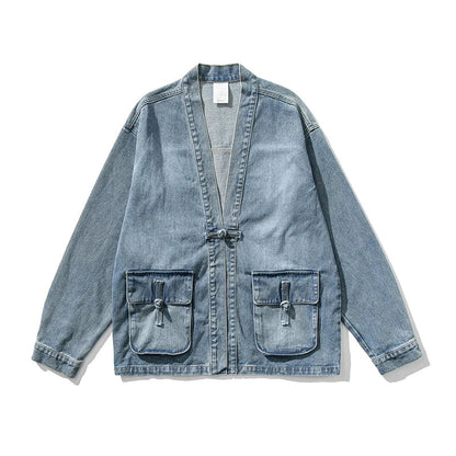 Vintage Washed Denim Kimono Jacket