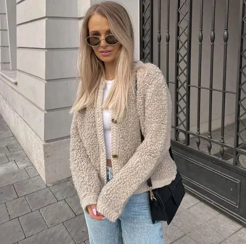 Georgia | Women's Stylish Button-Front Cardigan Jacket for Winter