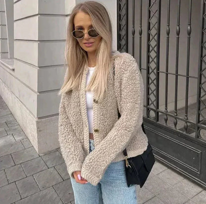 Georgia | Women's Stylish Button-Front Cardigan Jacket for Winter
