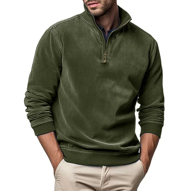 Liam | Men's Raised-Collar Zip Jumper for Winter