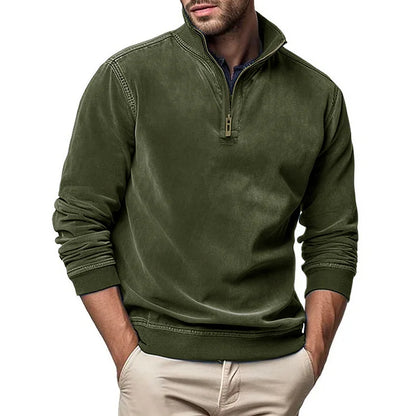 Liam | Men's Raised-Collar Zip Jumper for Winter