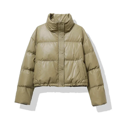 Madeline | Women's Cropped High-Shine Puffer Jacket for Winter
