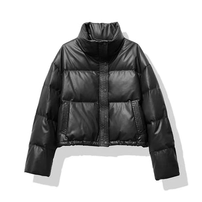 Madeline | Women's Cropped High-Shine Puffer Jacket for Winter