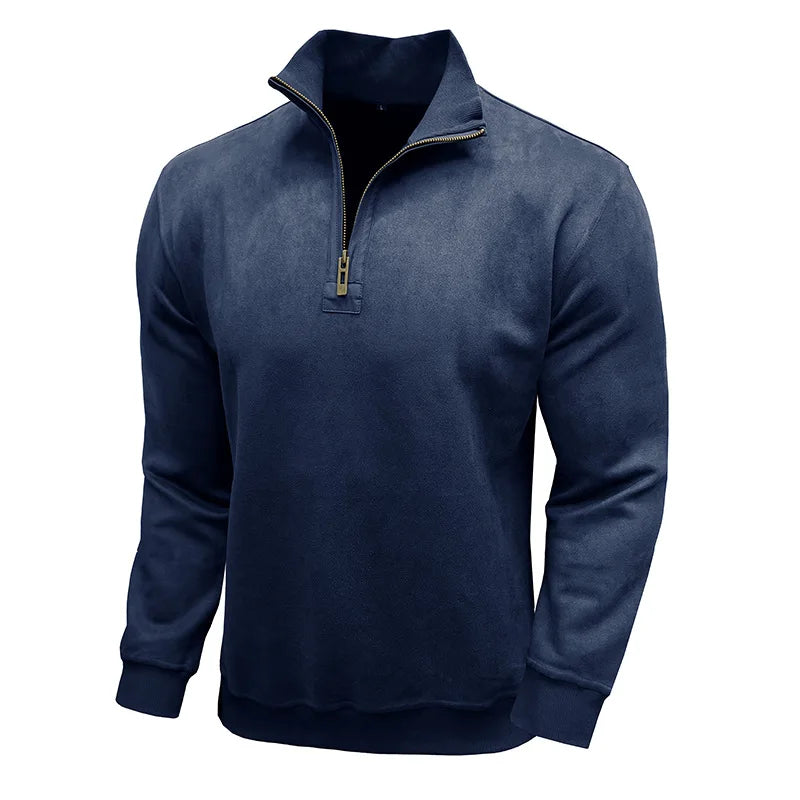 Liam | Men's Raised-Collar Zip Jumper for Winter