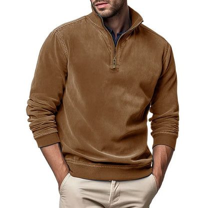Liam | Men's Raised-Collar Zip Jumper for Winter