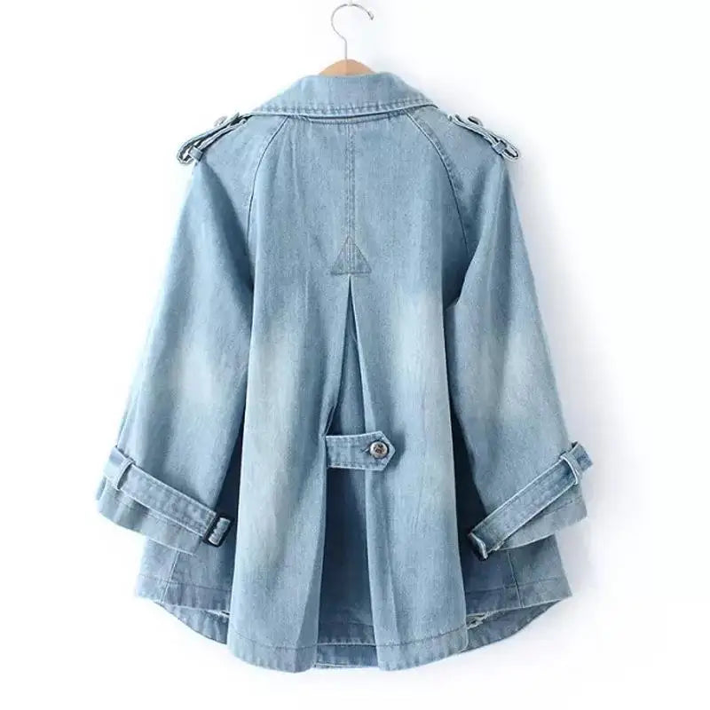 Cleo | Women's Everyday Denim Cape-Style Coat