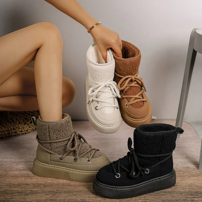 Leanne | Women's Stylish Lace-Up Winter Boots
